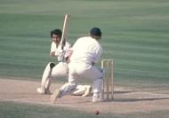Sunil Gavaskar sweeps one to the fence during his epic knock.